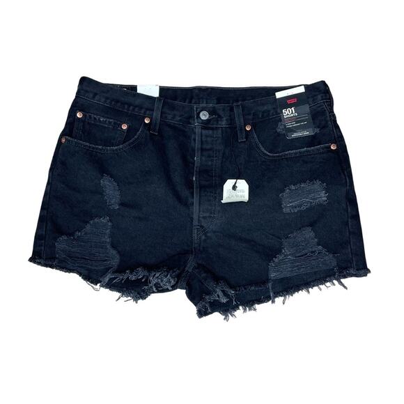 Levi’s Premium 501® Original Fit High Rise Women's Shorts Black Sz 33 NWT - Picture 2 of 9
